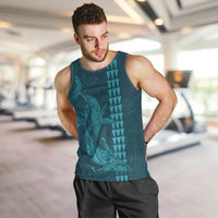 Aloha Hawaii Whale Kakau and Polynesian Tattoo Men Tank Top Turquoise Color LT03 Turquoise - Polynesian Pride