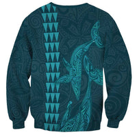 Aloha Hawaii Whale Kakau and Polynesian Tattoo Sweatshirt Turquoise Color LT03 - Polynesian Pride