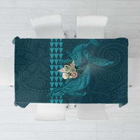 Aloha Hawaii Whale Kakau and Polynesian Tattoo Tablecloth Turquoise Color LT03 Turquoise - Polynesian Pride