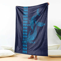 Aloha Hawaii Whale Kakau and Polynesian Tattoo Blanket Dark Navy Color LT03 - Polynesian Pride