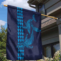 Aloha Hawaii Whale Kakau and Polynesian Tattoo Garden Flag Dark Navy Color LT03 - Polynesian Pride