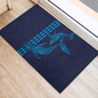 Aloha Hawaii Whale Kakau and Polynesian Tattoo Rubber Doormat Dark Navy Color LT03 - Polynesian Pride