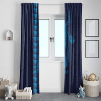 Aloha Hawaii Whale Kakau and Polynesian Tattoo Window Curtain Dark Navy Color LT03 - Polynesian Pride