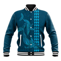 Aloha Hawaii Whale Kakau and Polynesian Tattoo Baseball Jacket Light Blue Color LT03 Unisex Light Blue - Polynesian Pride