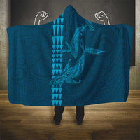 Aloha Hawaii Whale Kakau and Polynesian Tattoo Hooded Blanket Light Blue Color LT03 - Polynesian Pride