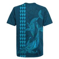 Aloha Hawaii Whale Kakau and Polynesian Tattoo Rugby Jersey Light Blue Color LT03 - Polynesian Pride