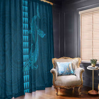 Aloha Hawaii Whale Kakau and Polynesian Tattoo Window Curtain Light Blue Color LT03 - Polynesian Pride