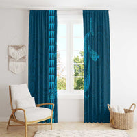 Aloha Hawaii Whale Kakau and Polynesian Tattoo Window Curtain Light Blue Color LT03 - Polynesian Pride
