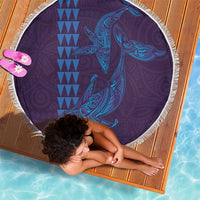Aloha Hawaii Whale Kakau and Polynesian Tattoo Beach Blanket Purple Color LT03 - Polynesian Pride