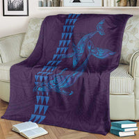 Aloha Hawaii Whale Kakau and Polynesian Tattoo Blanket Purple Color LT03 - Polynesian Pride