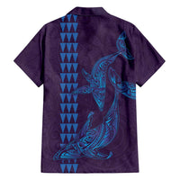 Aloha Hawaii Whale Kakau and Polynesian Tattoo Hawaiian Shirt Purple Color