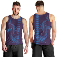 Aloha Hawaii Whale Kakau and Polynesian Tattoo Men Tank Top Purple Color LT03 - Polynesian Pride