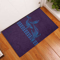 Aloha Hawaii Whale Kakau and Polynesian Tattoo Rubber Doormat Purple Color LT03 - Polynesian Pride