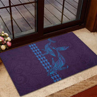 Aloha Hawaii Whale Kakau and Polynesian Tattoo Rubber Doormat Purple Color LT03 - Polynesian Pride