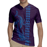 Aloha Hawaii Whale Kakau and Polynesian Tattoo Rugby Jersey Purple Color LT03 - Polynesian Pride
