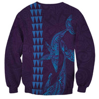Aloha Hawaii Whale Kakau and Polynesian Tattoo Sweatshirt Purple Color LT03 - Polynesian Pride