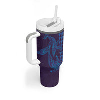 Aloha Hawaii Whale Kakau and Polynesian Tattoo Tumbler With Handle Purple Color LT03 - Polynesian Pride