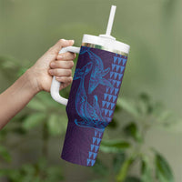 Aloha Hawaii Whale Kakau and Polynesian Tattoo Tumbler With Handle Purple Color LT03 - Polynesian Pride