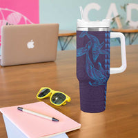Aloha Hawaii Whale Kakau and Polynesian Tattoo Tumbler With Handle Purple Color LT03 - Polynesian Pride