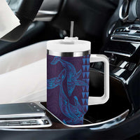 Aloha Hawaii Whale Kakau and Polynesian Tattoo Tumbler With Handle Purple Color LT03 - Polynesian Pride