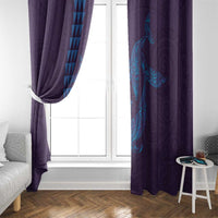 Aloha Hawaii Whale Kakau and Polynesian Tattoo Window Curtain Purple Color LT03 - Polynesian Pride