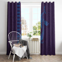 Aloha Hawaii Whale Kakau and Polynesian Tattoo Window Curtain Purple Color LT03 - Polynesian Pride