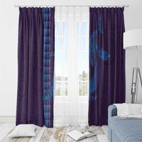 Aloha Hawaii Whale Kakau and Polynesian Tattoo Window Curtain Purple Color LT03 - Polynesian Pride