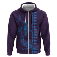 Aloha Hawaii Whale Kakau and Polynesian Tattoo Zip Hoodie Purple Color LT03 Zip Hoodie Purple - Polynesian Pride