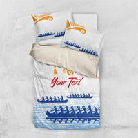 Personalised Hawaiki Nui Va'a French Polynesian Pattern Bedding Set White Color