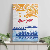 Personalised Hawaiki Nui Va'a French Polynesian Pattern Canvas Wall Art White Color LT03 - Polynesian Pride