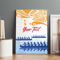 Personalised Hawaiki Nui Va'a French Polynesian Pattern Canvas Wall Art White Color LT03 - Polynesian Pride
