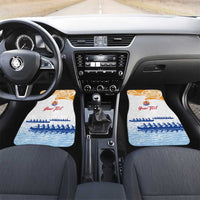 Personalised Hawaiki Nui Va'a French Polynesian Pattern Car Mats White Color LT03 Set 2pcs - Front White - Polynesian Pride
