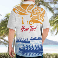 Personalised Hawaiki Nui Va'a French Polynesian Pattern Hawaiian Shirt White Color LT03 - Polynesian Pride