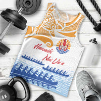 Personalised Hawaiki Nui Va'a French Polynesian Pattern Men Tank Top White Color LT03 - Polynesian Pride
