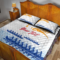 Personalised Hawaiki Nui Va'a French Polynesian Pattern Quilt Bed Set White Color LT03 - Polynesian Pride