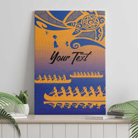 Personalised Hawaiki Nui Va'a French Polynesian Pattern Canvas Wall Art Sunset Color LT03 - Polynesian Pride
