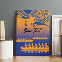 Personalised Hawaiki Nui Va'a French Polynesian Pattern Canvas Wall Art Sunset Color LT03 - Polynesian Pride