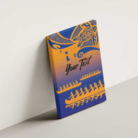 Personalised Hawaiki Nui Va'a French Polynesian Pattern Canvas Wall Art Sunset Color LT03 - Polynesian Pride