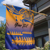 Personalised Hawaiki Nui Va'a French Polynesian Pattern Garden Flag Sunset Color LT03 - Polynesian Pride