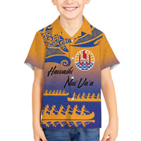 Personalised Hawaiki Nui Va'a French Polynesian Pattern Hawaiian Shirt Sunset Color LT03 - Polynesian Pride