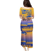 Personalised Hawaiki Nui Va'a French Polynesian Pattern Puletasi Sunset Color LT03 - Polynesian Pride