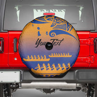 Personalised Hawaiki Nui Va'a French Polynesian Pattern Spare Tire Cover Sunset Color LT03 - Polynesian Pride