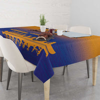 Personalised Hawaiki Nui Va'a French Polynesian Pattern Tablecloth Sunset Color LT03 - Polynesian Pride