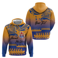 Personalised Hawaiki Nui Va'a French Polynesian Pattern Zip Hoodie Sunset Color LT03 - Polynesian Pride