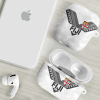 Rugby Fiji AirPods Case Fijian Masi Tribal Sporty Style White Color - Polynesian Pride