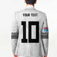 Custom Rugby Fiji Blazer Fijian Masi Tribal Sporty Style White Color - Polynesian Pride