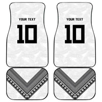 Rugby Fiji Car Mats Fijian Masi Tribal Sporty Style White Color - Polynesian Pride