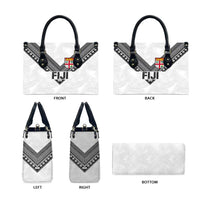 Rugby Fiji Leather Bag Fijian Masi Tribal Sporty Style White Color - Polynesian Pride