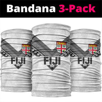 Rugby Fiji Neck Gaiter Fijian Masi Tribal Sporty Style White Color - Polynesian Pride