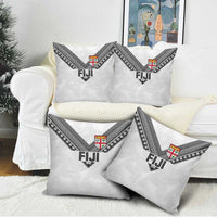 Rugby Fiji Pillow Cover Fijian Masi Tribal Sporty Style White Color - Polynesian Pride